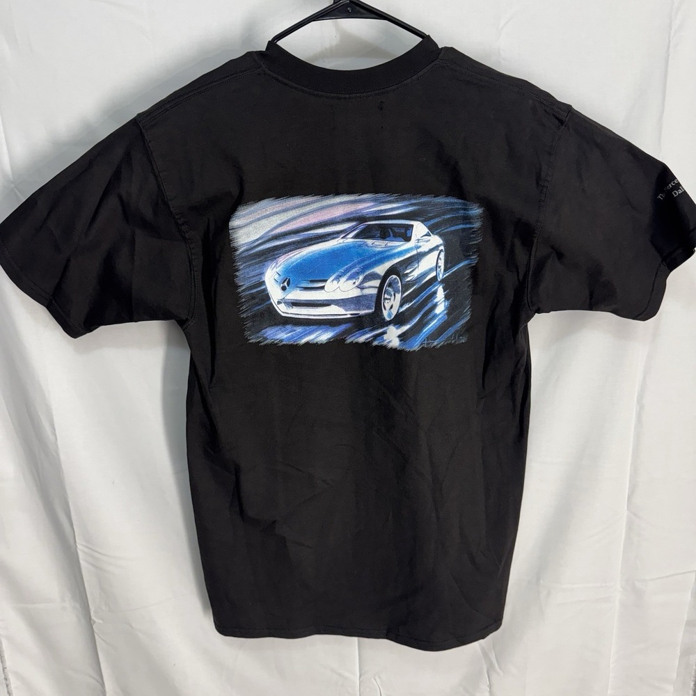 Vintage 90s Mercedes Benz Vision SLR McLaren Graphic 1999 T-Shirt‎ L Black Y2K
